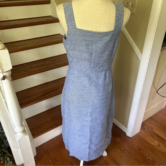 NWOT J McLaughlin Leah Linen-Blend Midi Dress. Chambray women’s size 4 side zip - Picture 3 of 13